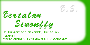 bertalan simonffy business card